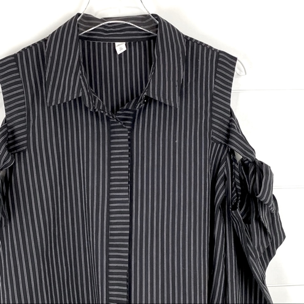 BP Large cold shoulder striped top